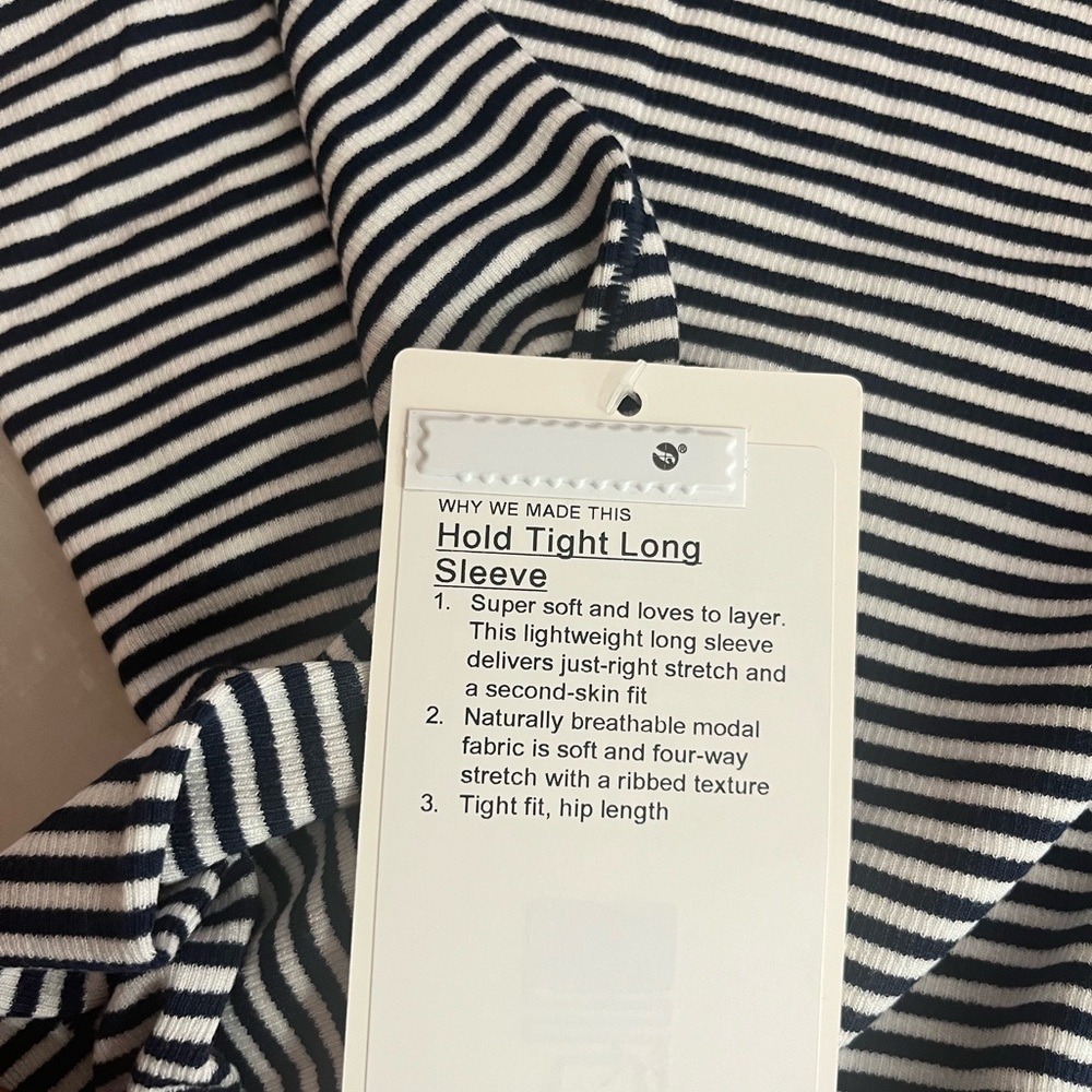 Lululemon Navy and White Striped Tee - Picture 6 of 6
